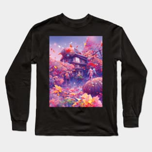 Fall Vibes with Pumpkin Spice Autumn Leaves Bringing Togetherness and Blessings Long Sleeve T-Shirt